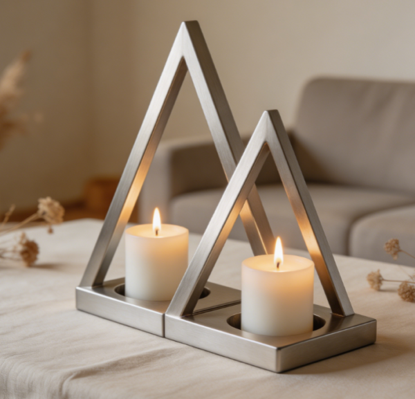 Geometric Metal Candle Holder Decor